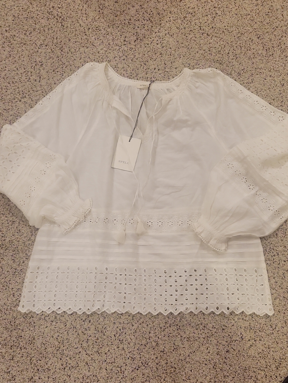 Spell NWT Love In The Afternoon Blouse Daisy Organic Cotton Small